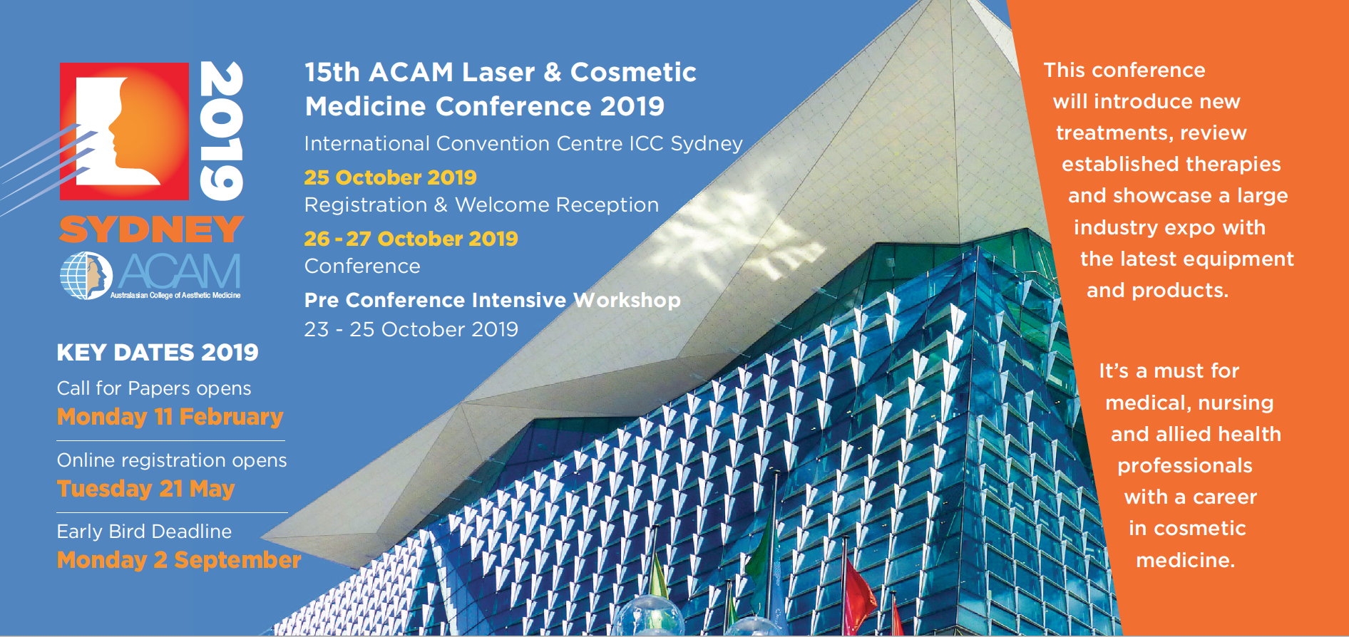15th ACAM Laser and Cosmetic Medicine Conference 2019 Plus Pre
